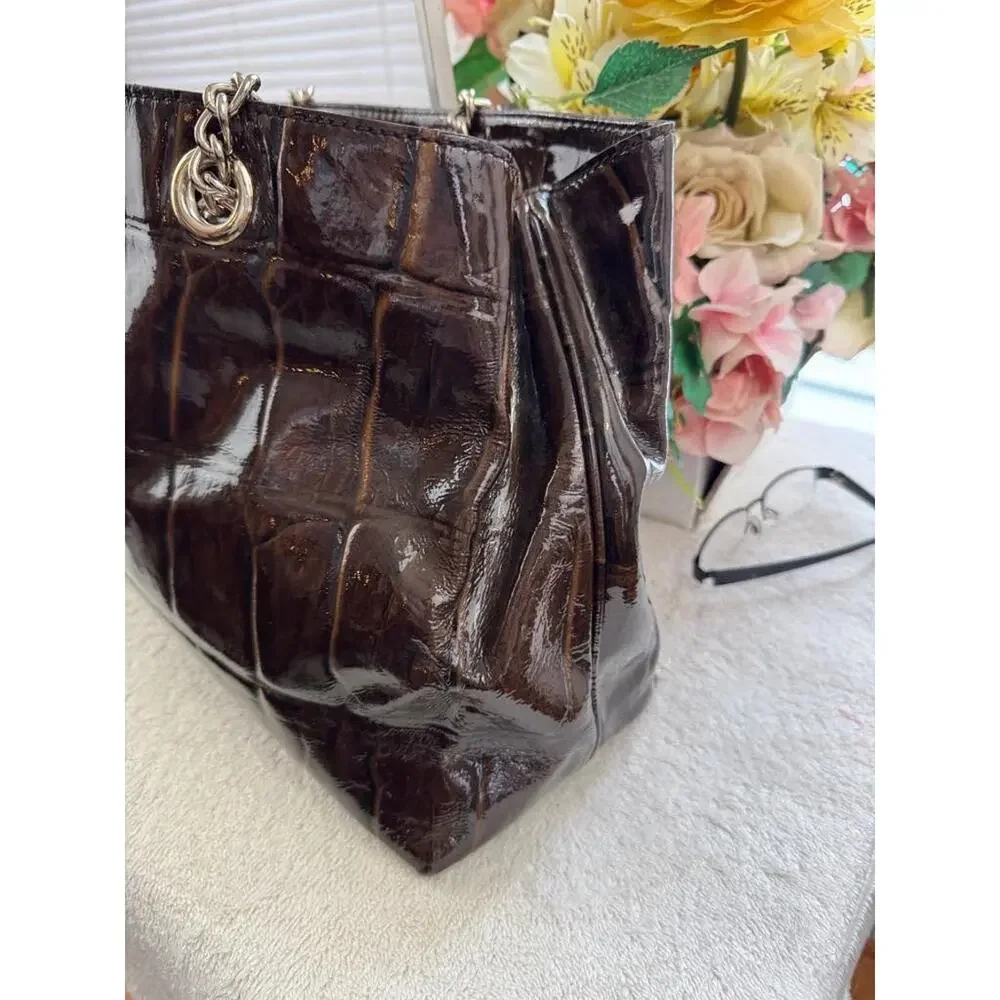 Kate Spade Knightsbridge Maryanne Croc Patent Leather brown Tote bag (pu3000